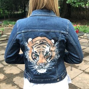 Custom painted denim jacket